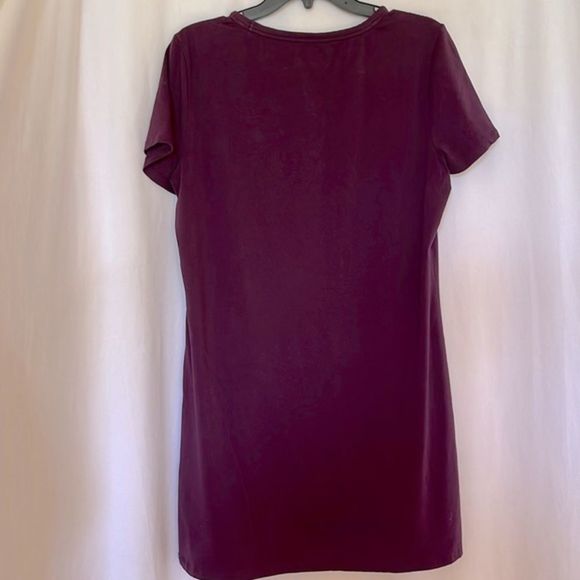 Calvin Klein Purple T-Shirt Dress with Embellished Studded Signature Large - Picture 2 of 5